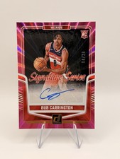 2024-25 Donruss Bub Carrington Signature Series Auto Pink Laser /20 Wizards RC