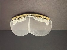 Vintage Bourkes Flip Down Eye Shield For Fire Helmet Cairns Bullard Leather Alum