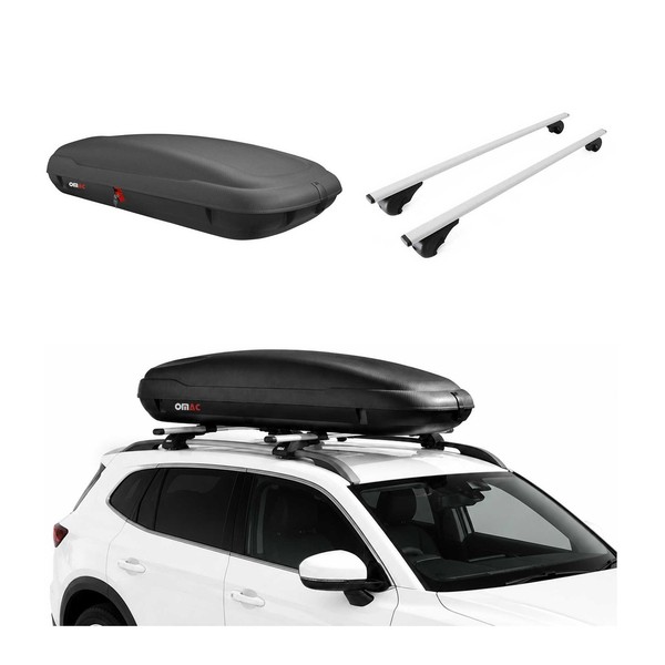 Carbonlook Dachbox 400L + DachträGer VW Tiguan II 2016-2023 Silber AbschließBar-image