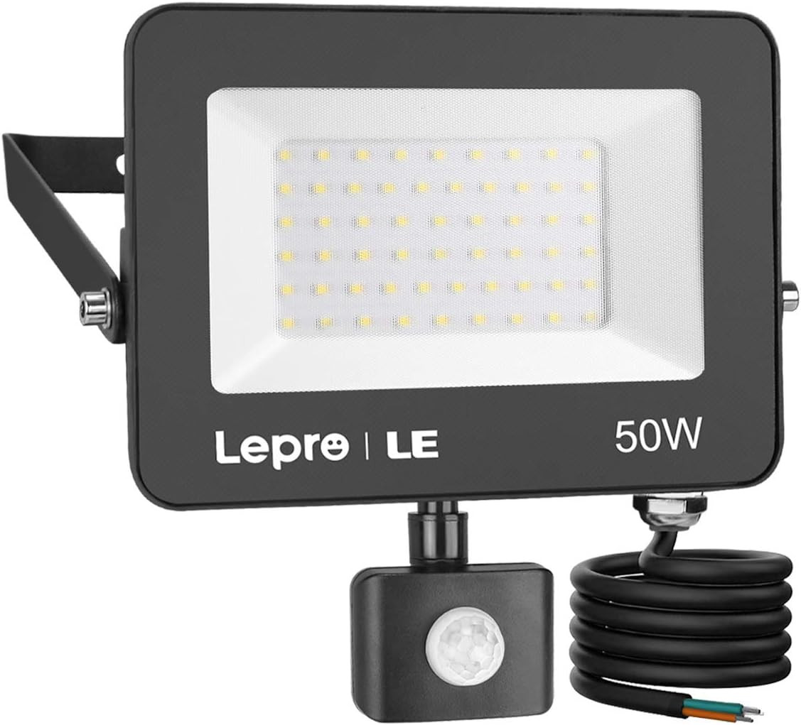 Illuminazione Esterna LED 50W con Sensore | 4200 Lm 5000K Bianco