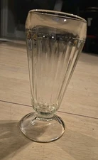 Vintage Soda Fountain Milk Shake Glass, Ribbed, 1950's 7" tall