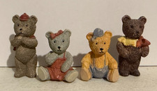 Vintage J C Miniature Traditional Teddy Bears 1991 - Lot of 4