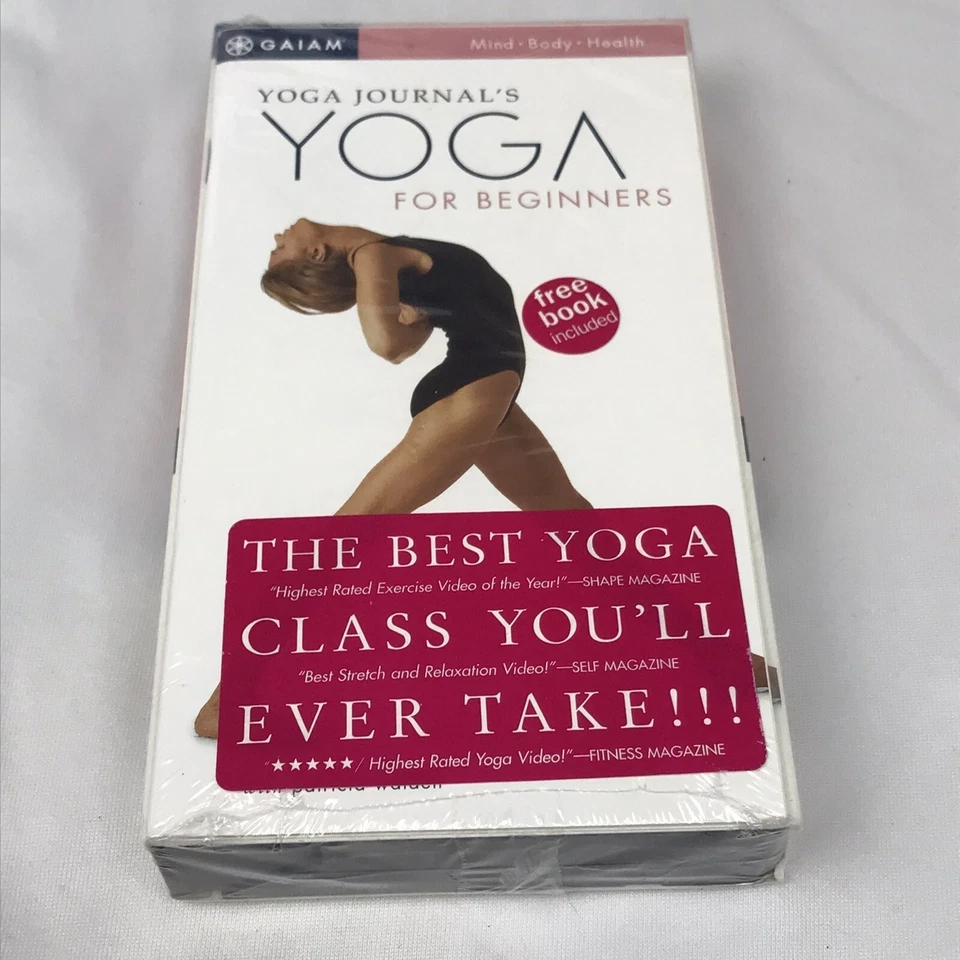 NEW GAIAM Yoga Journal's Yoga For Beginners VHS 1997 With Book Sealed 75 Minute - Image 3 of 4