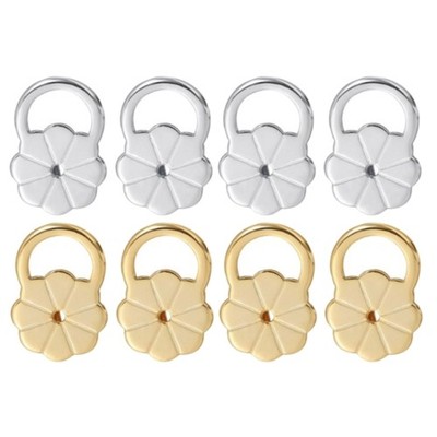 Pack of 8 Beautiful Earring Backs Sturdy Earplug Retainer Stylish Earring Backer