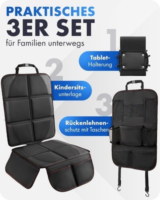 Auto Organizer Kinder mit Tablet Halter*Rückenlehnenschutz*Sitzunterlage Set 3x