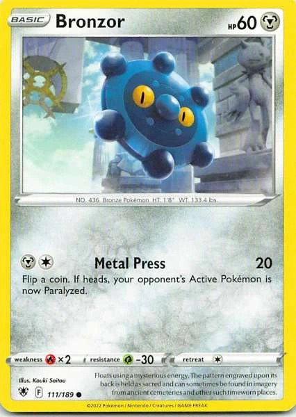 Bronzor 111/189 Lost Origin Common NM Pokemon TCG
