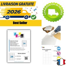 2400 Étiquettes 63,5x33,9 mm Univers Graphique L7159 – 100 planches, Étiquettes