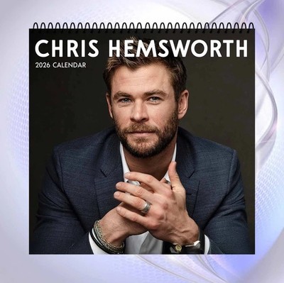 2026 Chris Hemsworth Calendar, Hollywood Action Star Icon Room Decor Gift