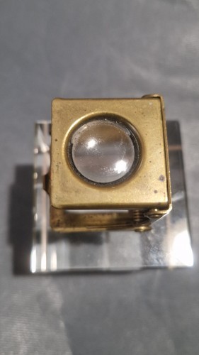 Vintage Small Brass Folding Magnifying Glass Loupe Stamped germania - Picture 2 of 13