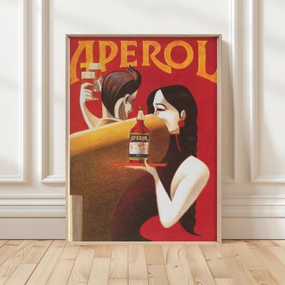 Vintage Beverage Ad Poster, Italian Poster Aperol Ad Alcohol Poster no frame