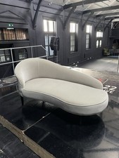 Light Grey Velvet Chaise Lounge - Fine Velvet Sofa Handmade In England