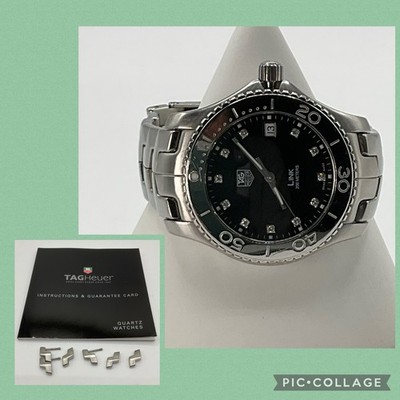 Men's Tag Heuer Link WJ1113-0 39mm Diamond Indices Wristwatch With Extra Links