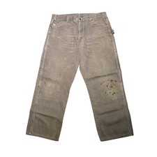 Dickies Straight Double Knee Carpenter Pants Gray Distressed 37