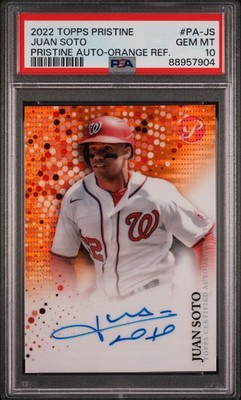 2022 Topps Pristine Auto Orange Pristine Refractor Juan Soto #PA-JS /25 PSA 10