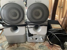 Sony SRS-A202 2.0 Wired Computer Speakers 3.5mm Jack Volume Control Silver