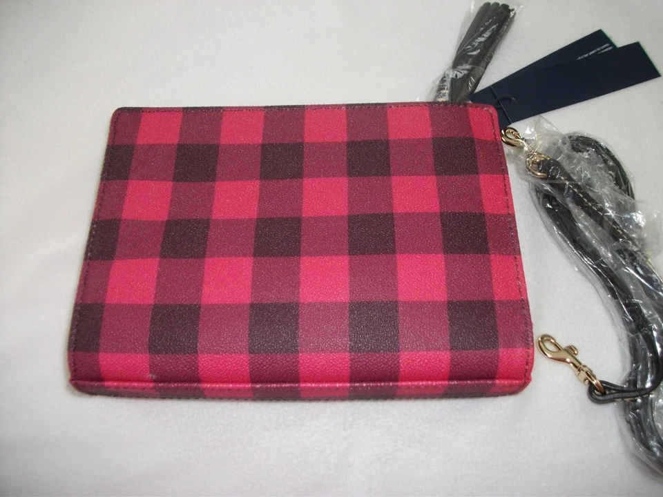 Bolso Bandolera Dooney & Bourke "Kenzie", Cuadros Búfalo Rojo, NUEVO con Etiquetas Foto 4 de 4