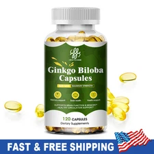 500mg Organic Ginkgo Biloba, Ginko Biloba Leaf,Memory & Concentration 120 Caps