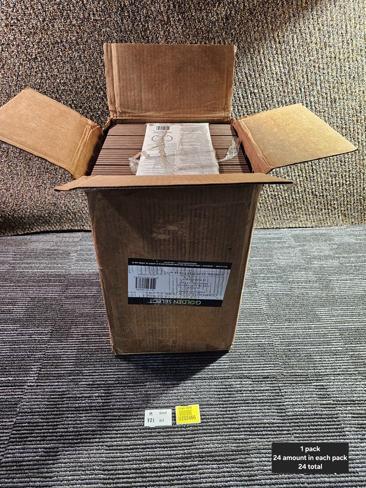 (QTY 24) Select Surfaces SCDTP0401 Composite Deck Tiles Cedar 11.81" x 11.81"