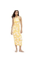 Halter Tie Neck Ginkgo Yellow Sweaterknit Midi Dress DVF X Target NWT XXS XS S M