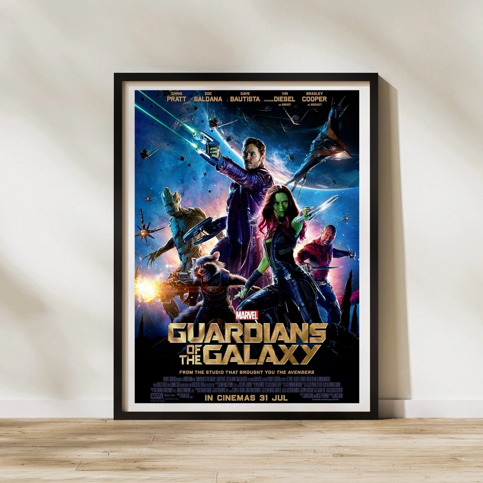 Guardians of the Galaxy Posters 3 Set Framed / Unfrm Trilogy Marvel Avengers Art - Image 4 of 4