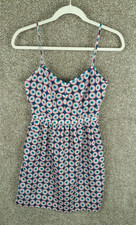 J. Crew Floral Cami Mini Dress Womens 2 Blue Pink White Pockets Summer Casual