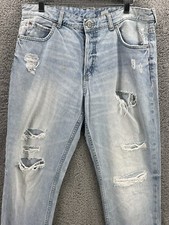 H M Boyfriend Low Waist Button Fly Distressed jeans