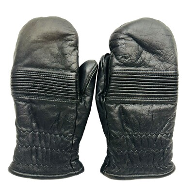 J.M. Rubin & Sons Leather Ski Mittens 70th Lined Women S Snowboard Skiing Y2K
