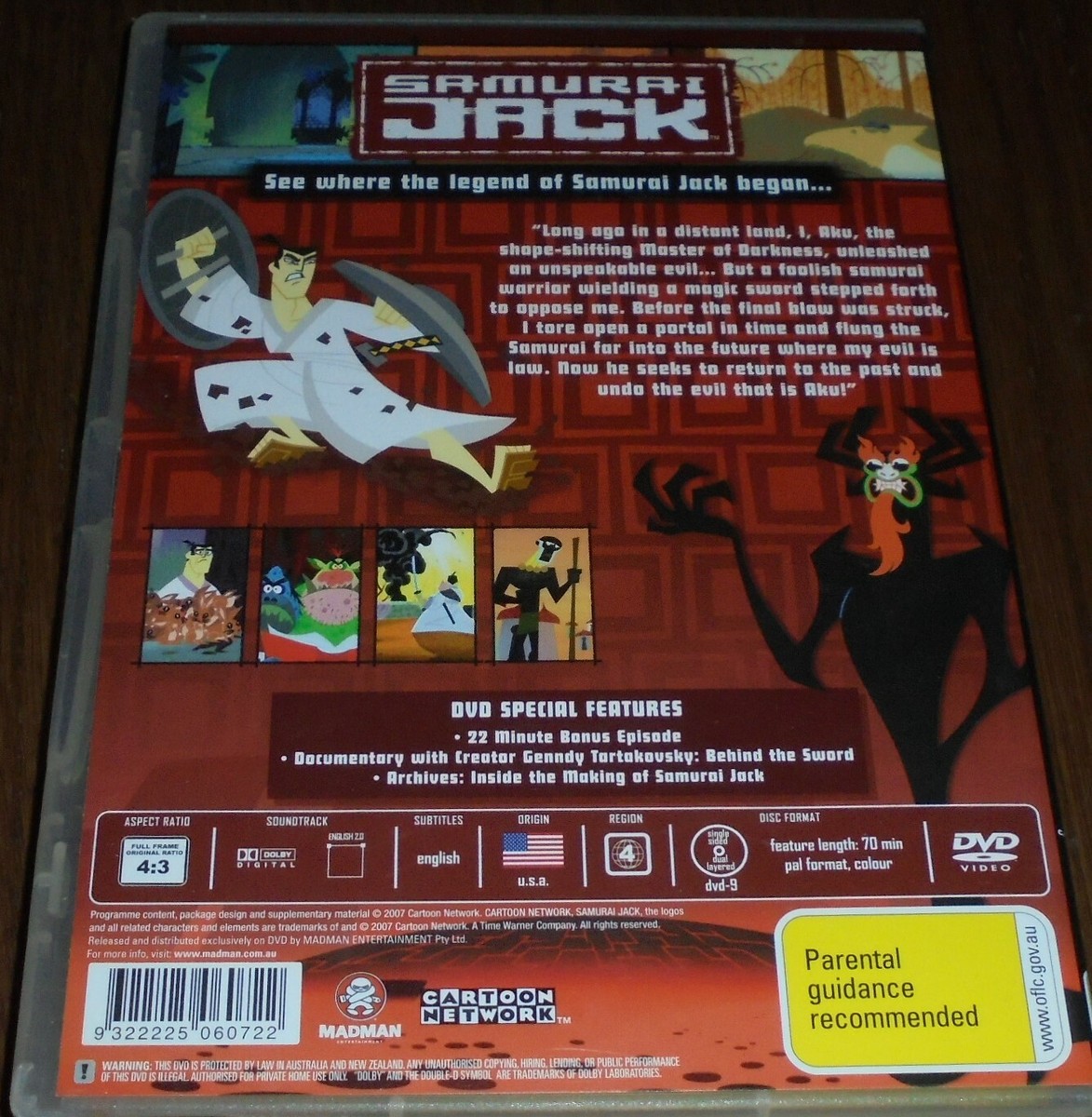 SAMURAI JACK THE PREMIERE MOVIE DVD INCLUDES A 22 MINUTE BONUS
