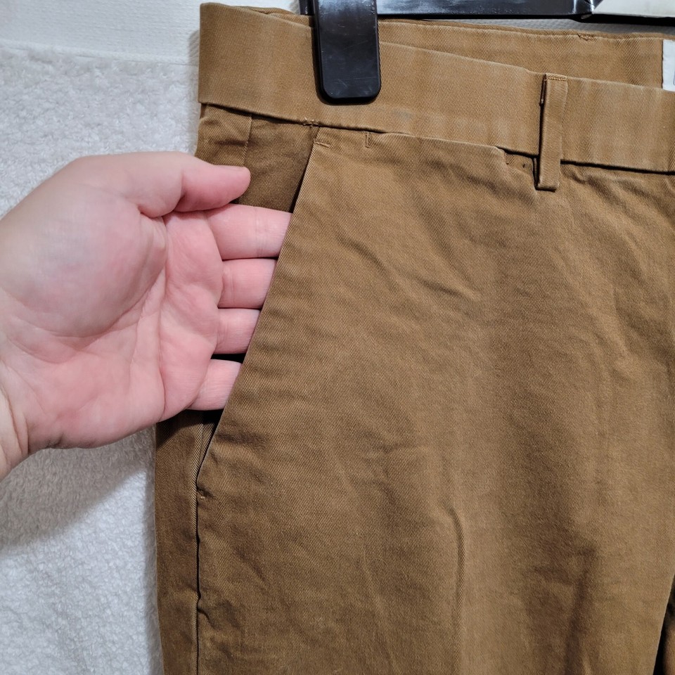GAP Trousers Mens Size 34 W 29 L ADJUSTED HEM Brown Straight Slim Leg