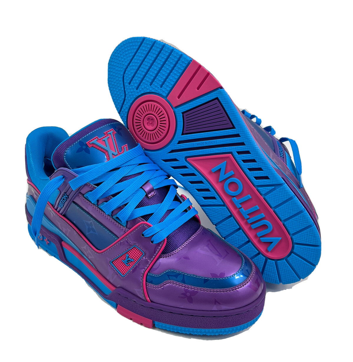 louis vuitton pink and blue sneakers