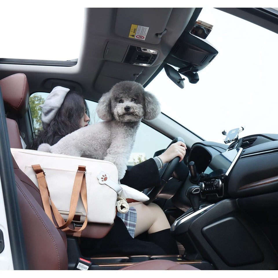 Dog Car Seat for Small Dogs,Center Console Dog Seat with Double
