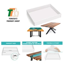 Large Rectangle Resin Table Molds, 16 x 12 x 2.4 Inch Charcuterie Board Resin...