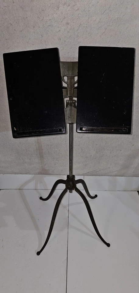 Raro Antiguo Estilo Victoriano Hierro Fundido y Madera Ajustable Biblia Música Soporte Foto 2 de 4