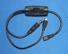 USB&Power cable/lead Raspberry Pi2/3 NOT Pi1 or 4 Atrix Lapdock incON/OFF switch