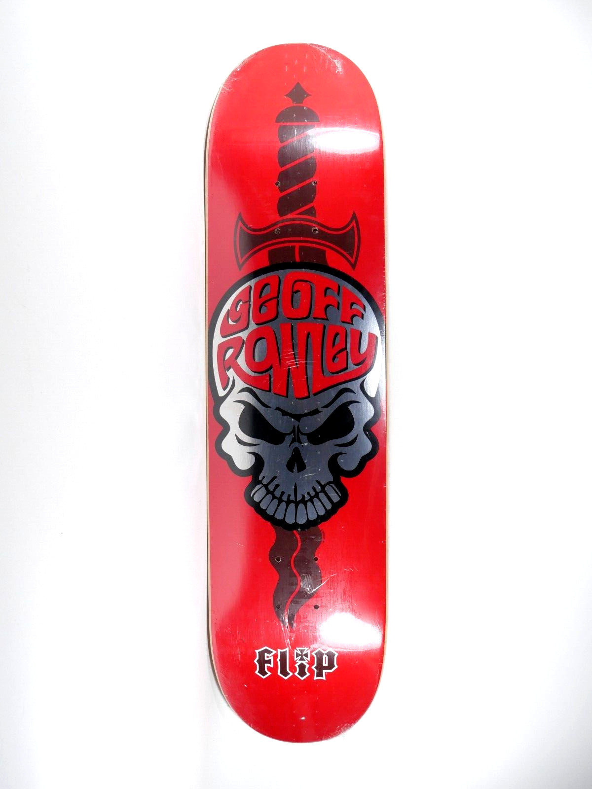 Skateboard Deck Flip Geoff Rowley Silver Skull 2009 Old Stock Mint