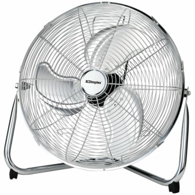 40CM HIGH VELOCITY FLOOR FAN AIR COOLING CIRCULATING CHROME DIMPLEX GDCFF40HVS 