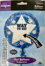 Anagram Way To Go Blue Foil Balloon 1 pc 22 inch Graduation Personalize Yourself