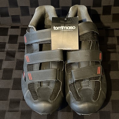 Tommaso Strada 100 Black SPD Cycling Shoes Mens Size 43 (10) Bicycle Cleats Tour