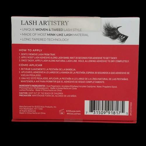 KISS Lash Couture MASTERPIECE Reusable Hand-Woven Faux Mink Lash CRUISE w Glue - Picture 15 of 24