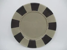 GG COLLECTION/GRACIO LIVINGTONE GRAY / TAUPE STRIPES SALAD PLATE - 8 3/4"  1007C