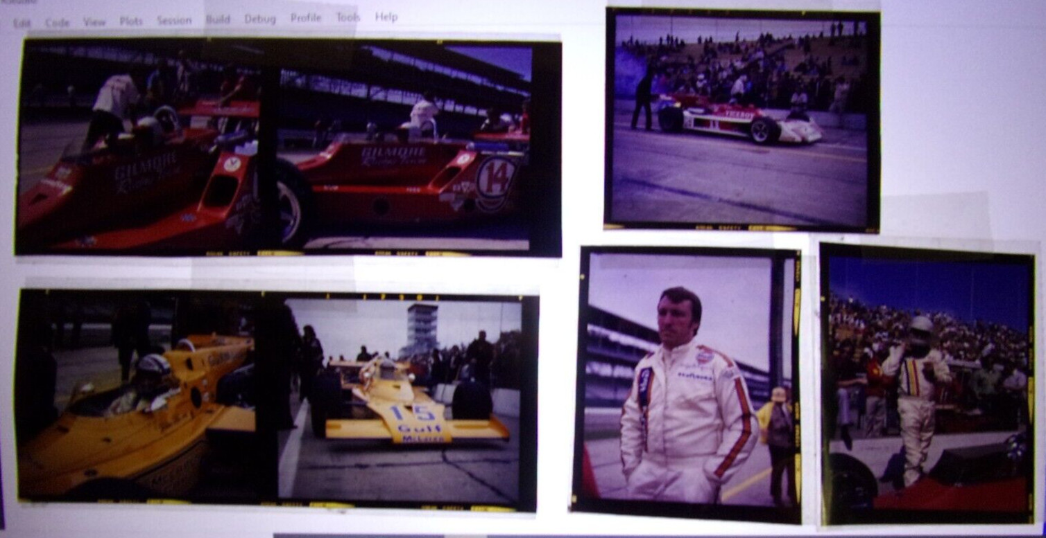 7 Lot Vintage 1970's INDY 500 Racecar Original Color Kodak Safety Film