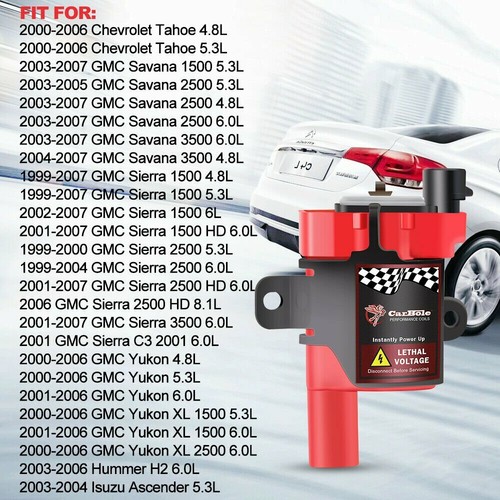 D585 Round LS Ignition Coil Pack+ Wires for Chevy Silverado GMC LS1 4.8/5.3/6.0L - Picture 8 of 12