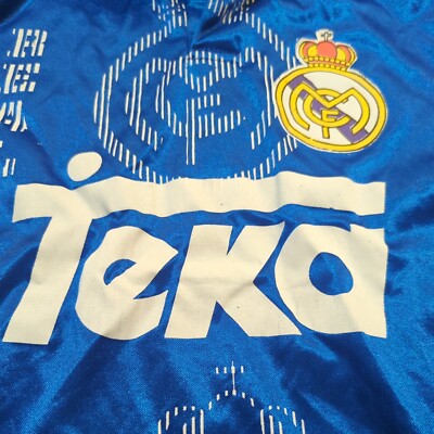 Vintage 1998/1999 Real Madrid Teka Blue Away Soccer Jersey (No tag