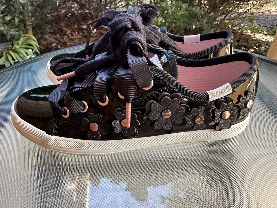 Keds Kate Spade Kickstart Black Children Kids Glitter Appliqués Size 11 Sneakers - Изображение 3 из 4