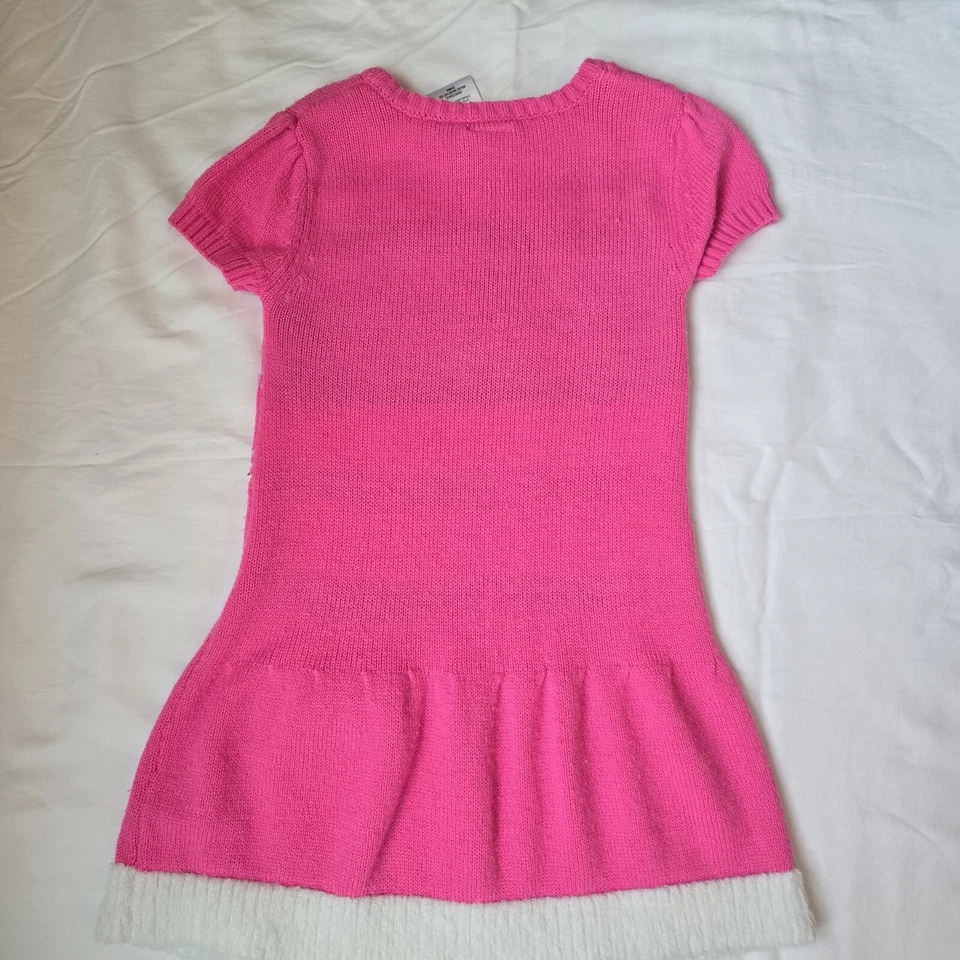 Vestido Hello Kitty Niñas XS 4-5 Rosa Blanco Suéter Vestido Informal Chica Kawaii Foto 4 de 4