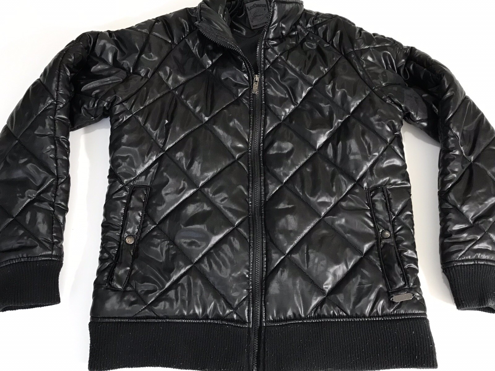 Woman's Lee Cooper Black Diamond Puffer Jacket Quilted Tag Sz Lg