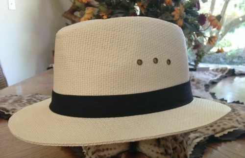MENS SAFARI PANAMA STYLE STRAW FEDORA 