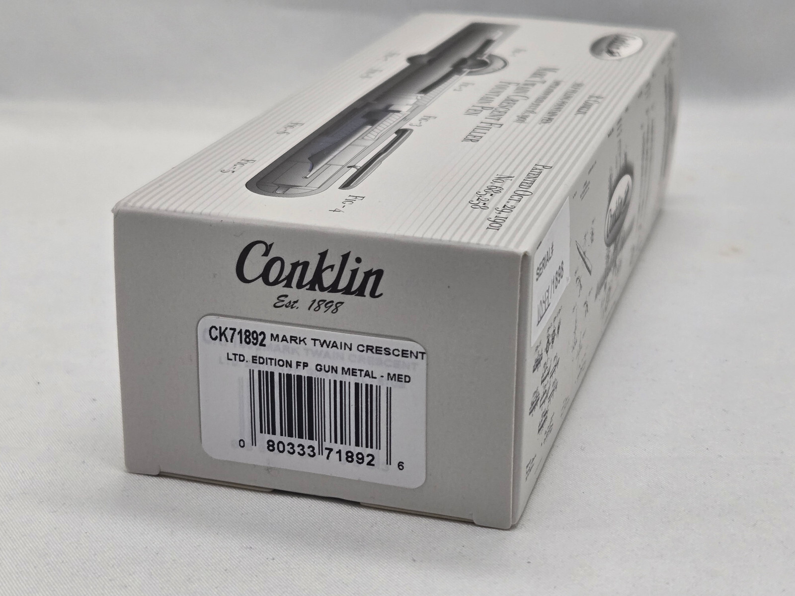 Conklin Mark Twain Gunmetal Crescent LTD ED (1898) FP - M Nib