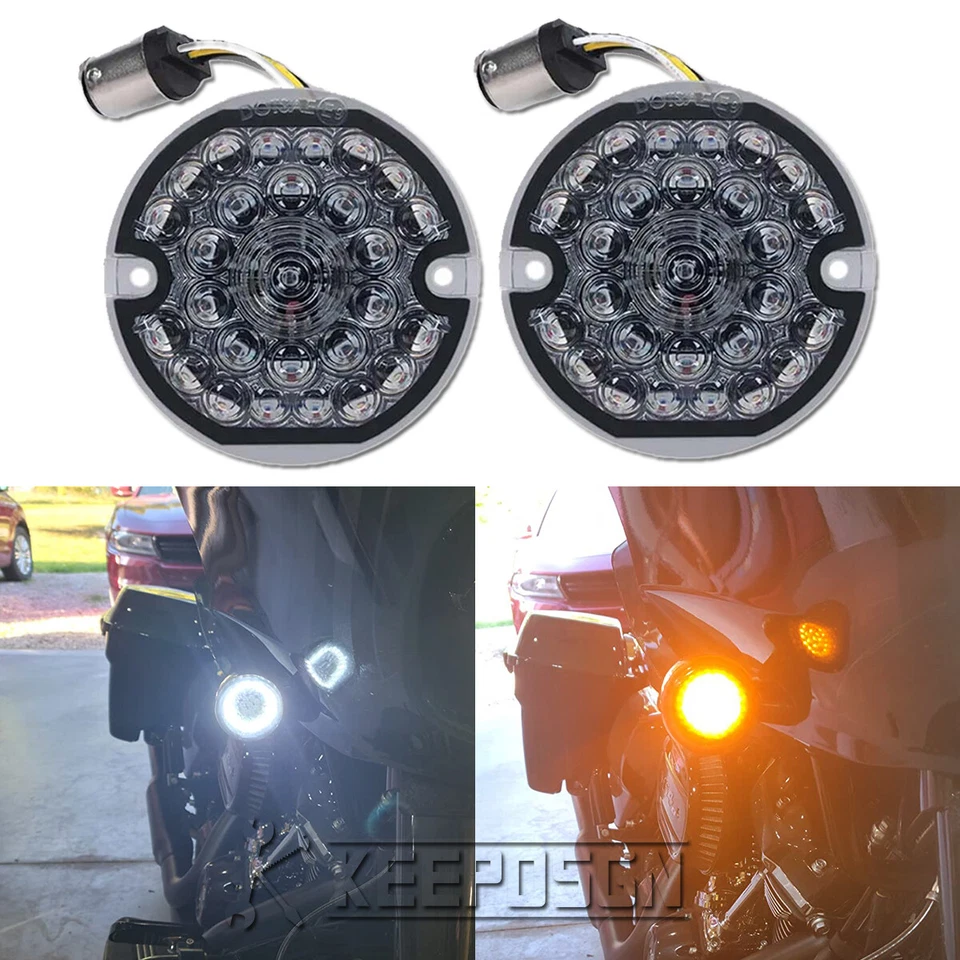 Sinal de seta LED dianteiro 3-1/4" 1157 para Harley Ultra Classic Limited Electra Glide - Imagem 2 de 4