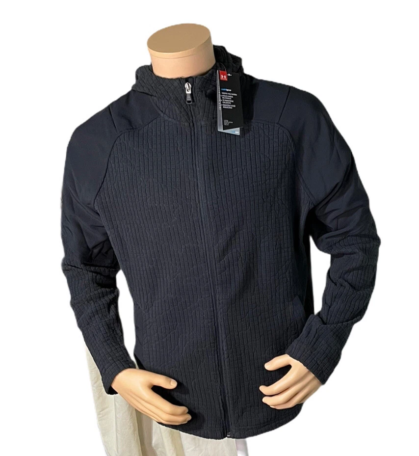Chaqueta con capucha polar térmica Under Armour para hombre negra 1357895-001 talla mediana Foto 3 de 4